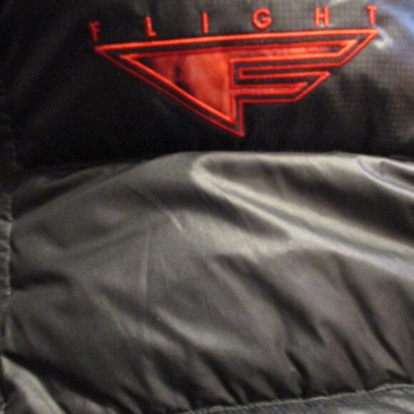 Nike Flight Puffer Men Large Black Red Full Zip Pockets Jacket - Picture 5 of 12
